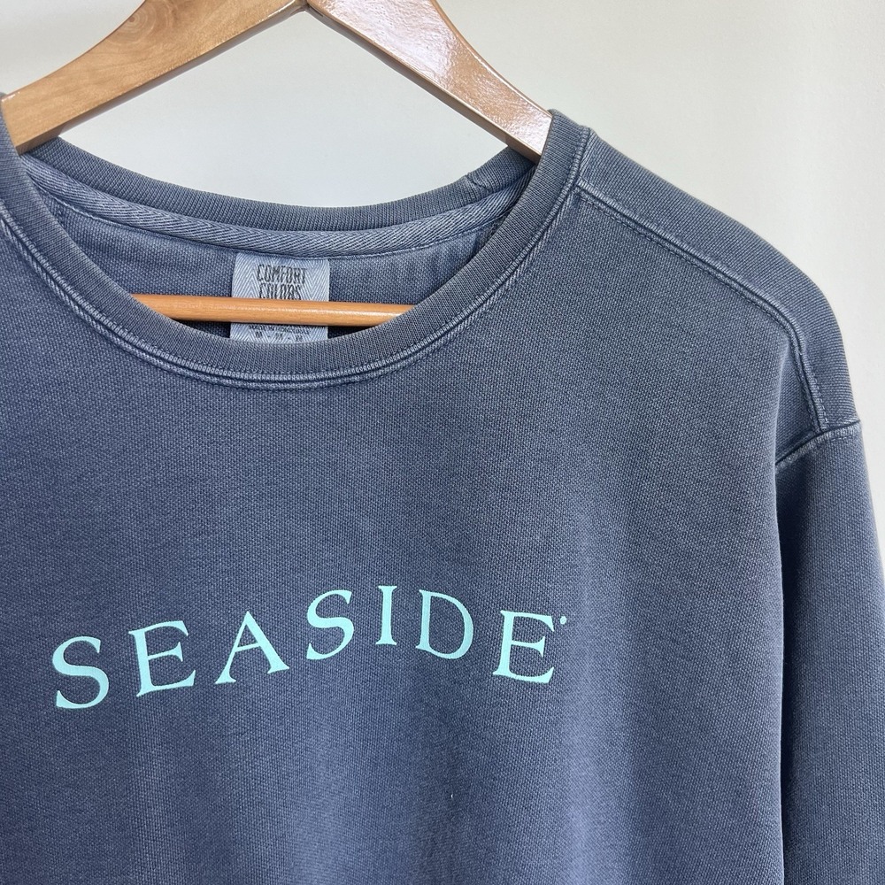 Seaside Florida 30A Comfort Colors Sweatshirt Size Medium Pullover Preppy Beach - Picture 2 of 6